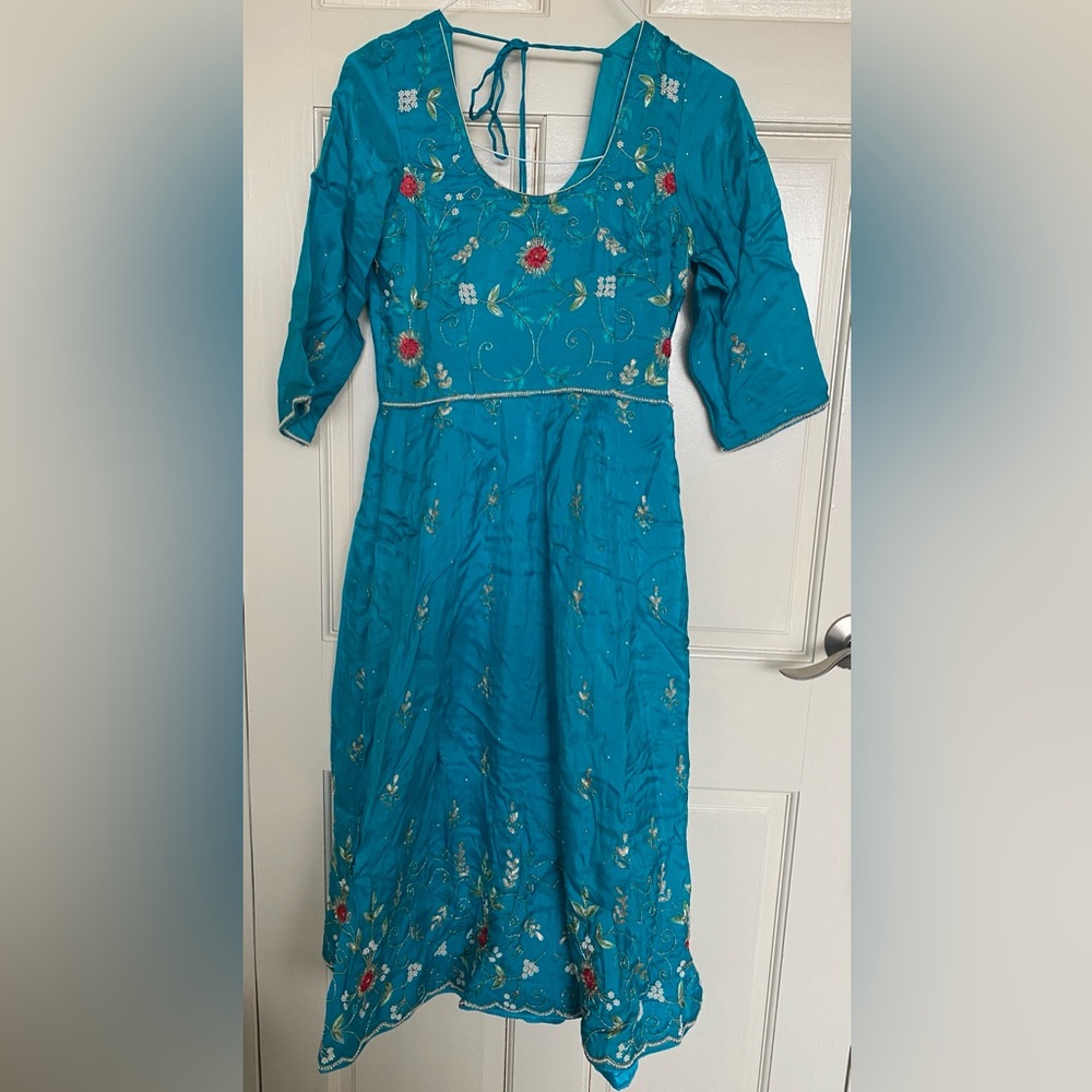 Blue Anarkali with Salwaar - Picture 2 of 16